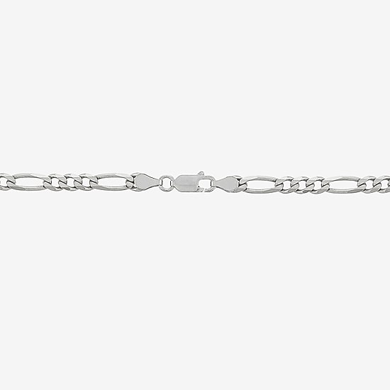 Made in Italy Womens Sterling Silver 20 Inch Figaro Chain Necklace