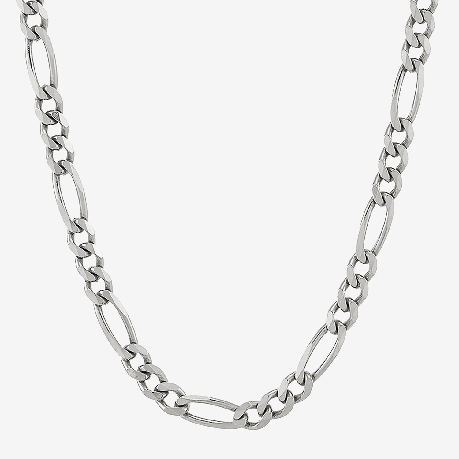 Made in Italy Unisex Adult Sterling Silver Inch Figaro Chain Necklace
