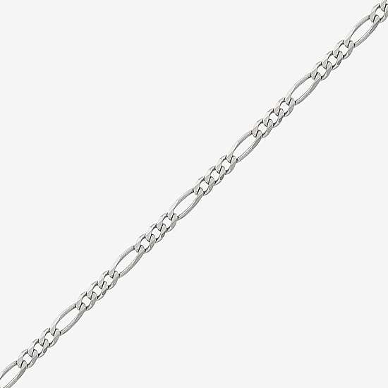 Made in Italy Unisex Adult Sterling Silver 22 Inch Figaro Chain Necklace