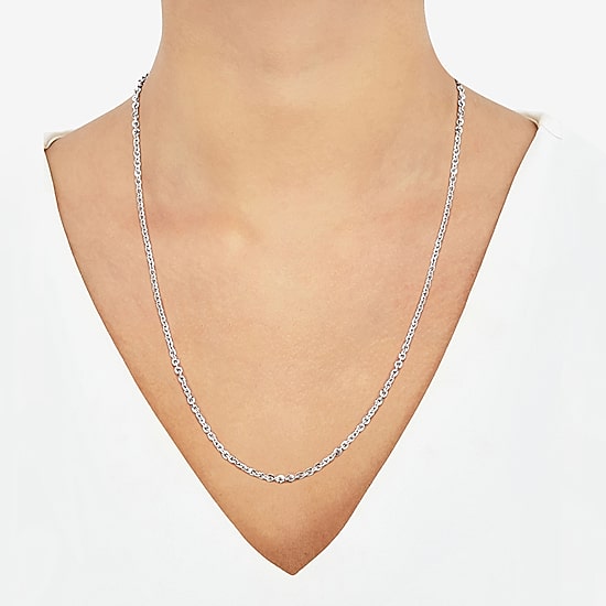 Made in Italy Unisex Adult Sterling Silver 22 Inch Cable Chain Necklace