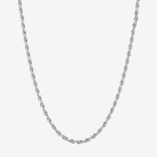Made in Italy Unisex Adult Sterling Silver 20 Inch Rope Chain Necklace
