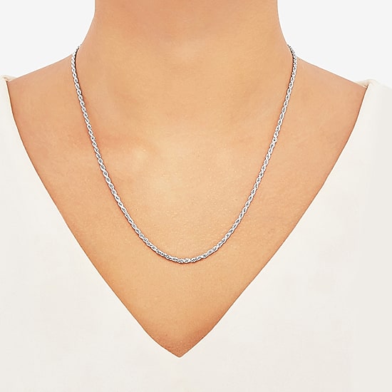 Made in Italy Unisex Adult Sterling Silver 20 Inch Rope Chain Necklace