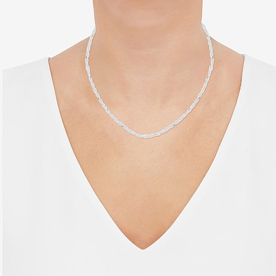 Made in Italy Unisex Adult Sterling Silver 18 Inch Rope Chain Necklace