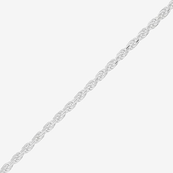 Made in Italy Unisex Adult Sterling Silver 18 Inch Rope Chain Necklace