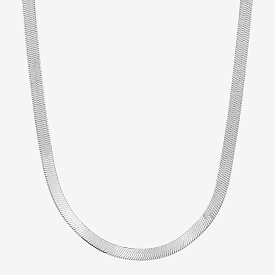 Made in Italy Womens Sterling Silver 20 Inch Herringbone Chain Necklace
