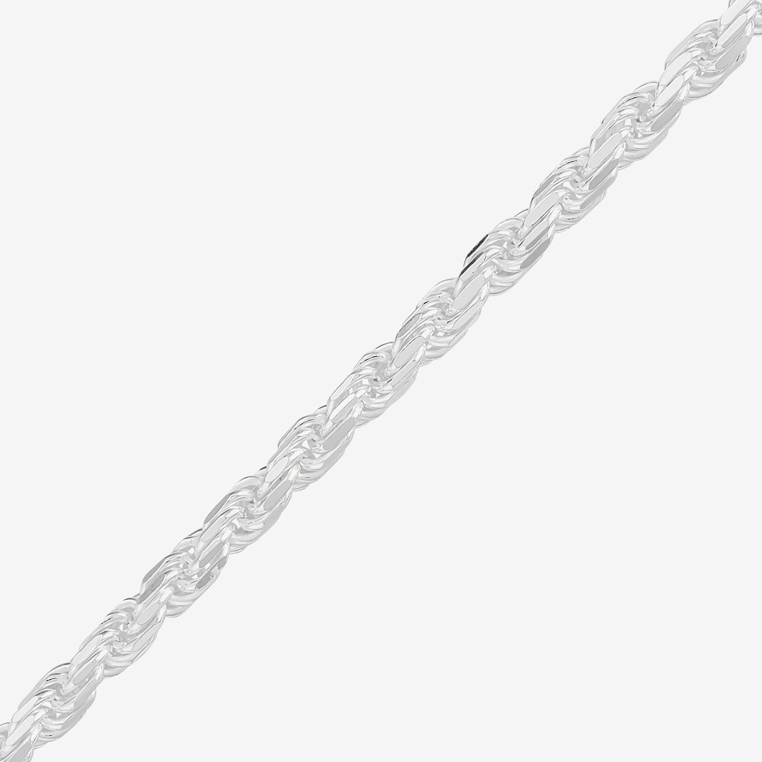 Made in Italy Unisex Adult Sterling Silver 20 Inch Rope Chain Necklace