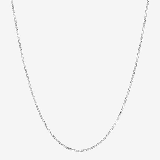 Made in Italy Womens Sterling Silver 22 Inch Box Chain Necklace