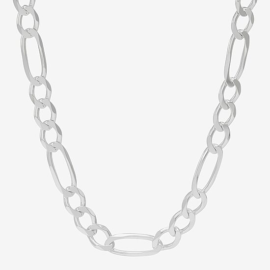 Made in Italy Womens Sterling Silver 22 Inch Figaro Chain Necklace