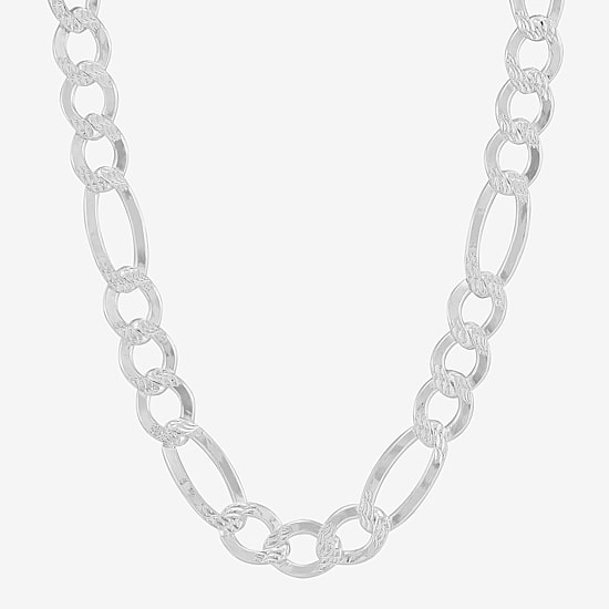 Made in Italy Womens Sterling Silver 20 Inch Figaro Chain Necklace