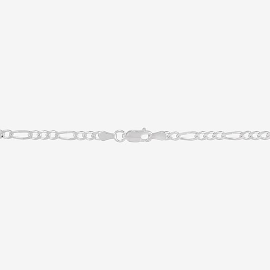 Made in Italy Womens Sterling Silver 22 Inch Figaro Chain Necklace