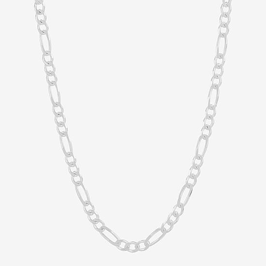 Made in Italy Womens Sterling Silver 22 Inch Figaro Chain Necklace