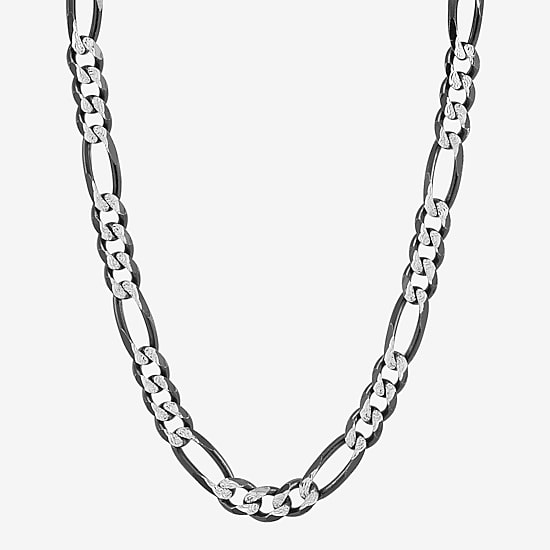 Made in Italy Womens Sterling Silver 20 Inch Figaro Chain Necklace