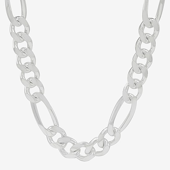 Made in Italy Mens Sterling Silver 20 Inch Figaro Chain Necklace