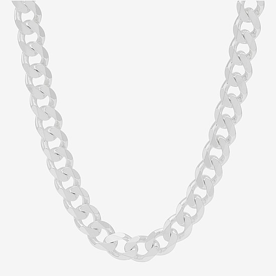 Made in Italy Womens Sterling Silver 20 Inch Curb Chain Necklace