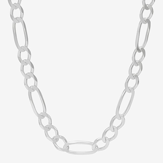 Made in Italy Womens Sterling Silver 20 Inch Figaro Chain Necklace