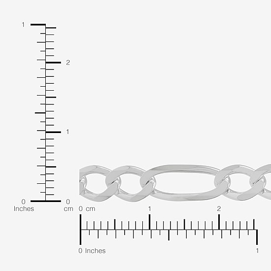 Made in Italy Womens Sterling Silver 20 Inch Figaro Chain Necklace