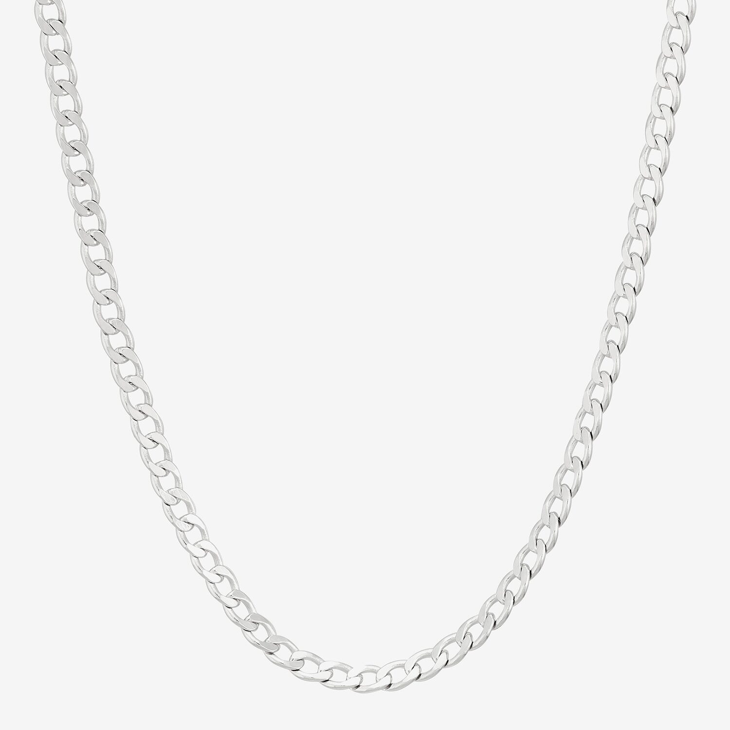 Made in Italy Womens Sterling Silver Inch Curb Chain Necklace