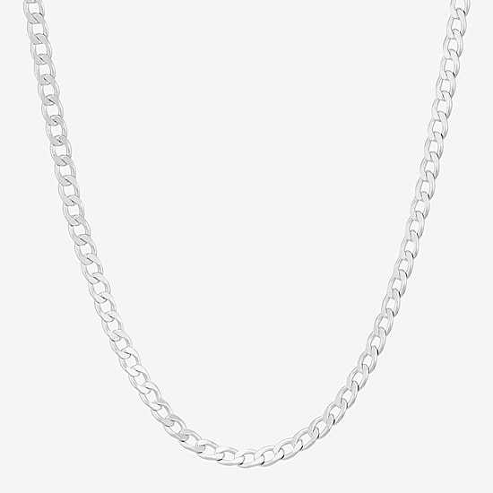 Made in Italy Womens Sterling Silver 18 Inch Curb Chain Necklace
