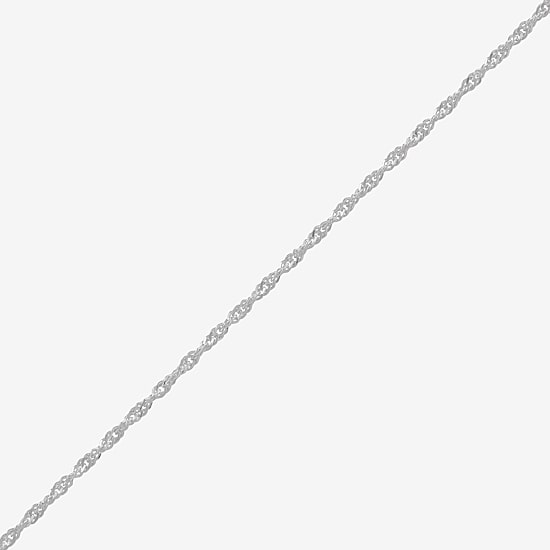 Made in Italy Womens Sterling Silver 22 Inch Singapore Chain Necklace