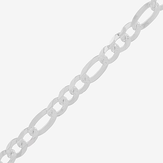 Made in Italy Womens Sterling Silver 24 Inch Figaro Chain Necklace