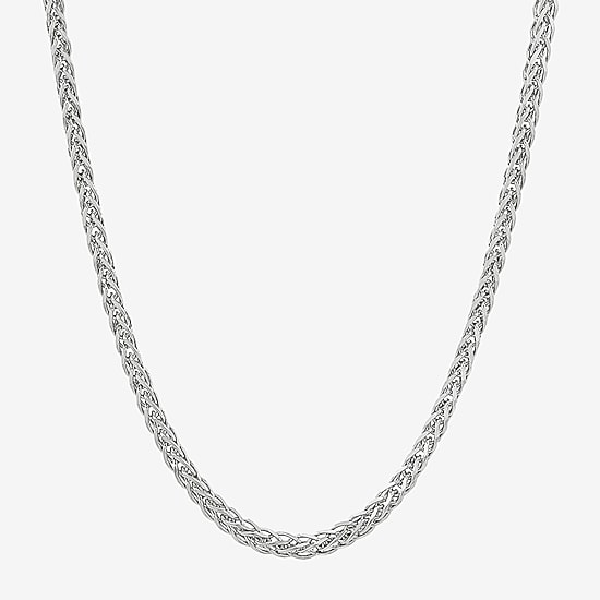 Made in Italy Unisex Adult Sterling Silver 18 Inch Wheat Chain Necklace