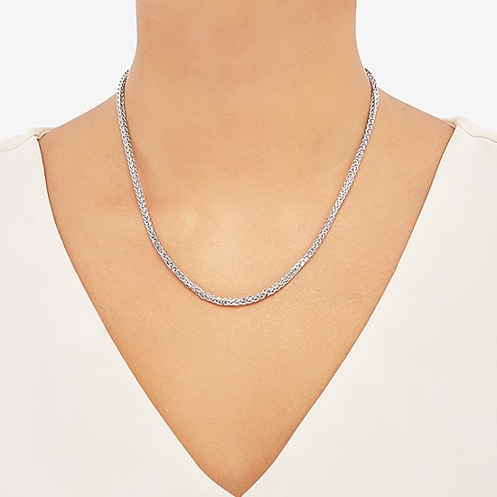 Made in Italy Unisex Adult Sterling Silver 18 Inch Wheat Chain Necklace