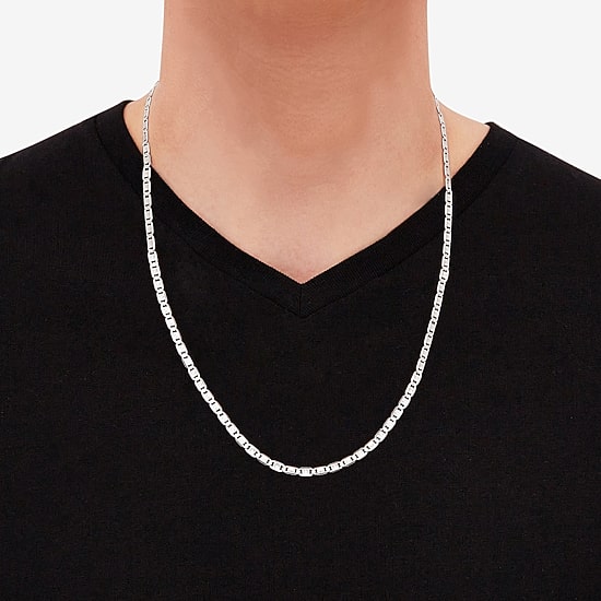 Made in Italy Womens Sterling Silver 22 Inch Valentino Chain Necklace