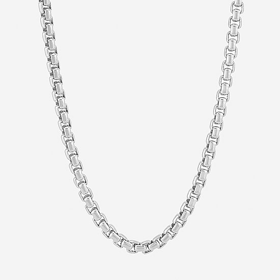 Made in Italy Unisex Adult Sterling Silver 22 Inch Box Chain Necklace