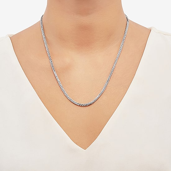 Made in Italy Unisex Adult Sterling Silver 20 Inch Wheat Chain Necklace