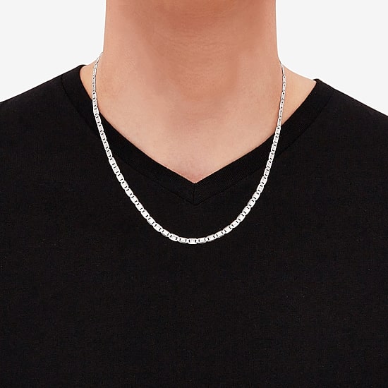 Made in Italy Womens Sterling Silver 20 Inch Valentino Chain Necklace