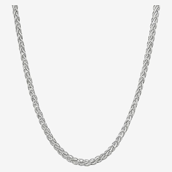 Made in Italy Unisex Adult Sterling Silver 22 Inch Wheat Chain Necklace