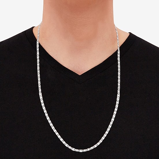Made in Italy Womens Sterling Silver 24 Inch Valentino Chain Necklace