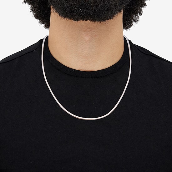 Made in Italy Mens Sterling Silver 22 Inch Snake Chain Necklace
