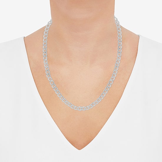 Made in Italy Womens Sterling Silver 20 Inch Curb Chain Necklace