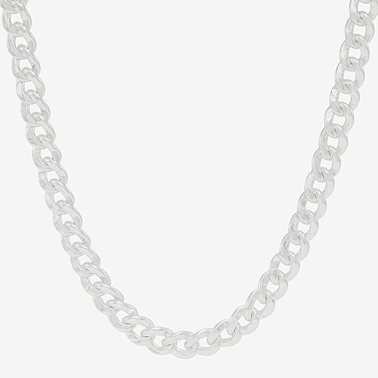 Made in Italy Womens Sterling Silver 20 Inch Curb Chain Necklace