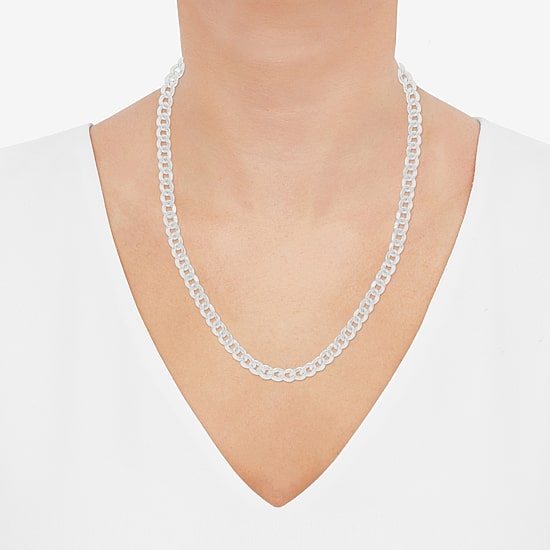 Made in Italy Womens Sterling Silver 20 Inch Curb Chain Necklace