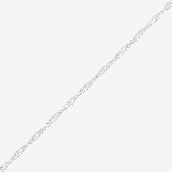 Made in Italy Womens Sterling Silver 20 Inch Singapore Chain Necklace