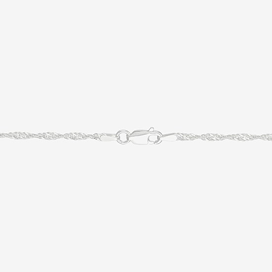 Made in Italy Womens Sterling Silver 18 Inch Singapore Chain Necklace