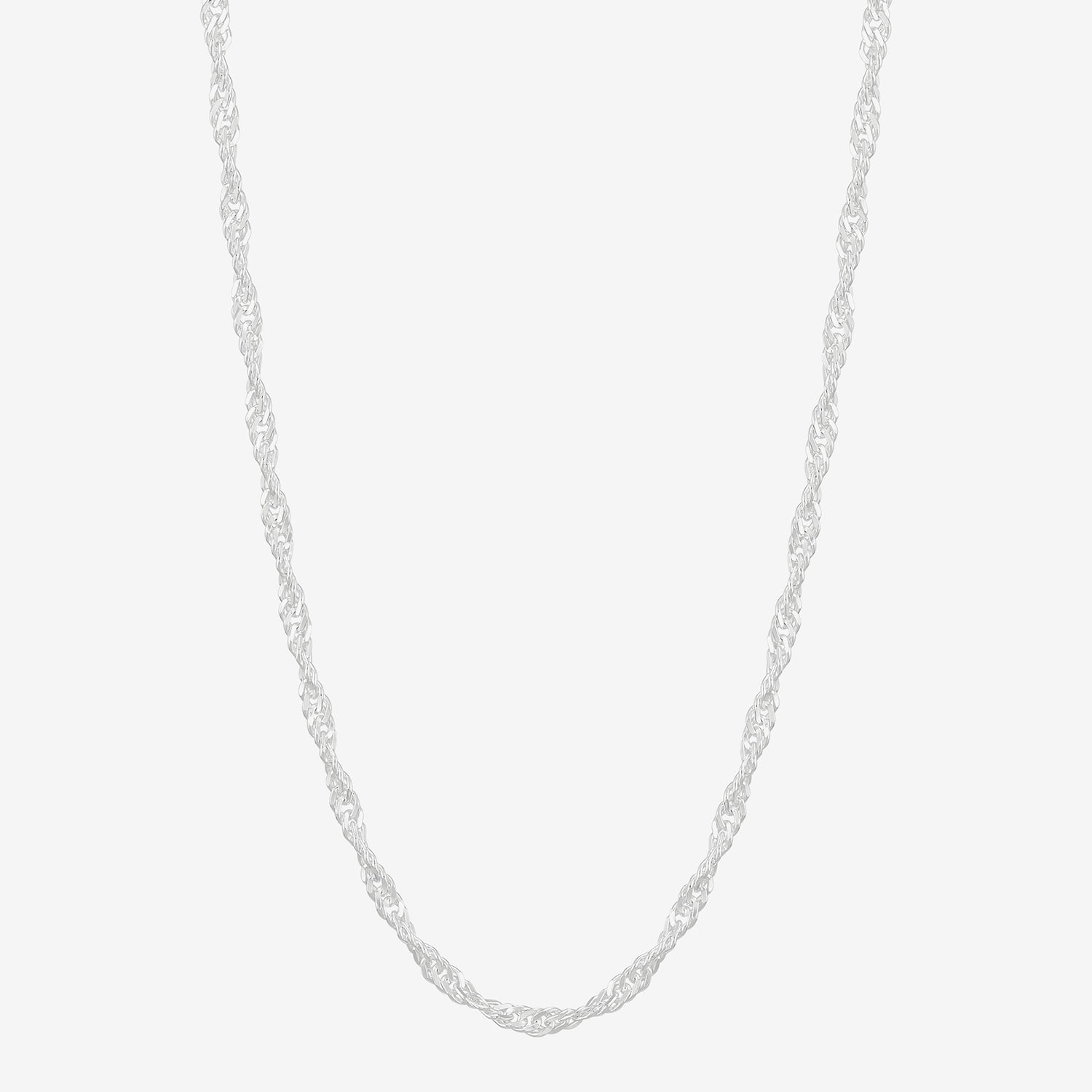Made in Italy Womens Sterling Silver 18 Inch Singapore Chain Necklace