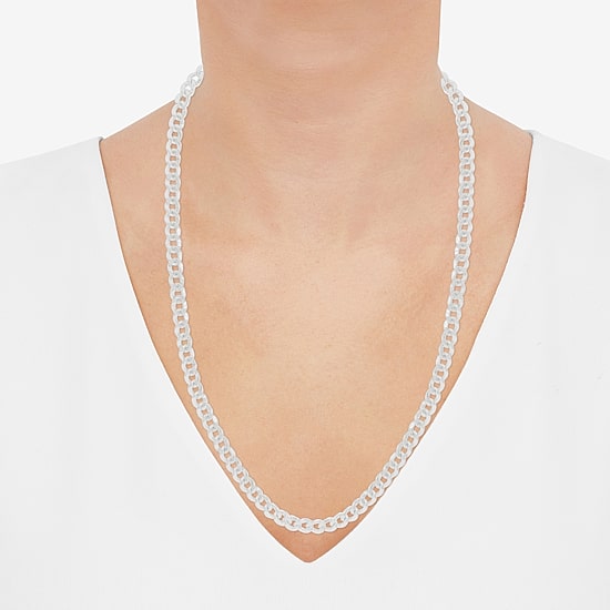 Made in Italy Womens Sterling Silver 24 Inch Curb Chain Necklace
