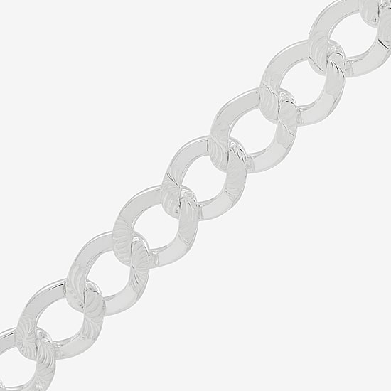 Made in Italy Womens Sterling Silver 22 Inch Curb Chain Necklace