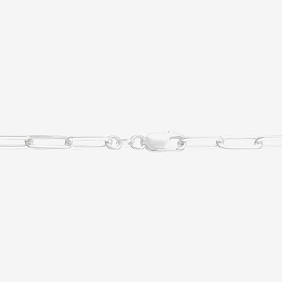 Made in Italy Womens Sterling Silver 22 Inch Paperclip Chain Necklace