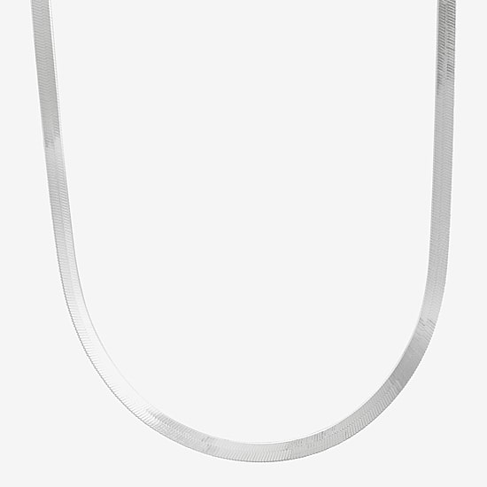 Made in Italy Womens Sterling Silver 20 Inch Herringbone Chain Necklace