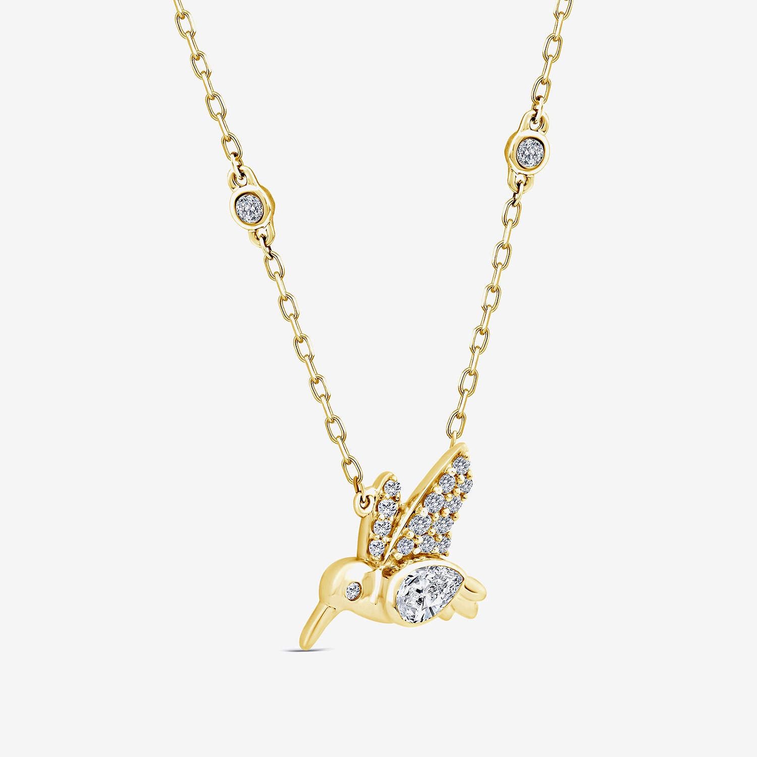 (F / Si1) Womens 1/4 CT. T.W. Lab Grown White Diamond 14K Gold Over Silver 18 Inch Pendant Necklace