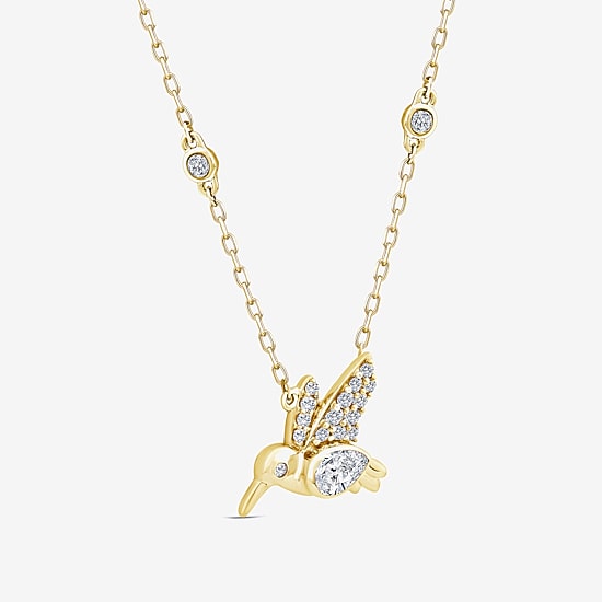 (F / Si1) Womens 1/4 CT. T.W. Lab Grown White Diamond 14K Gold Over Silver 18 Inch Pendant Necklace