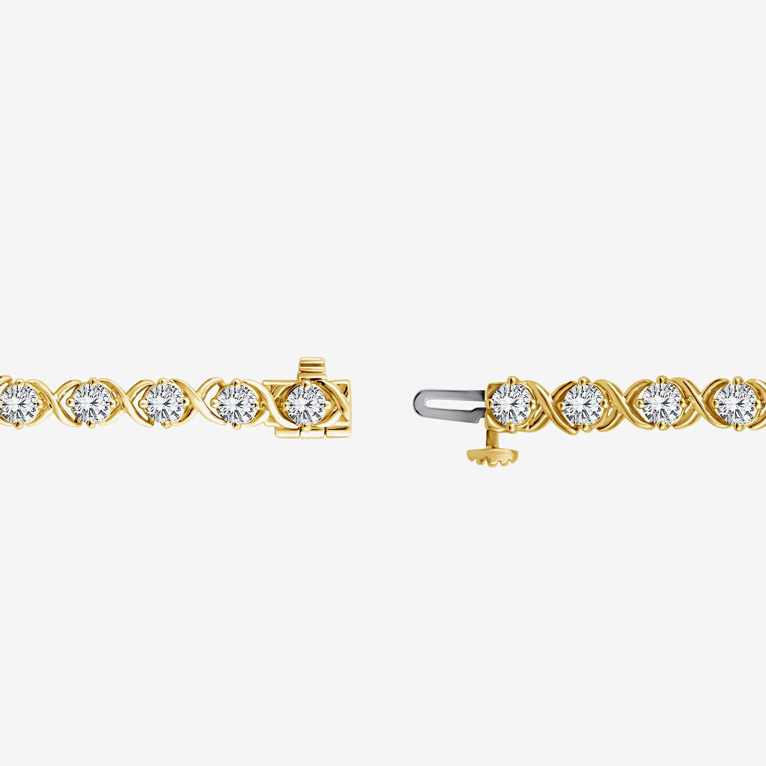 (F / Si2) Womens 6 CT. T.W. Lab Grown White Diamond 14K Gold Over Silver 7.25 Inch Tennis Bracelet