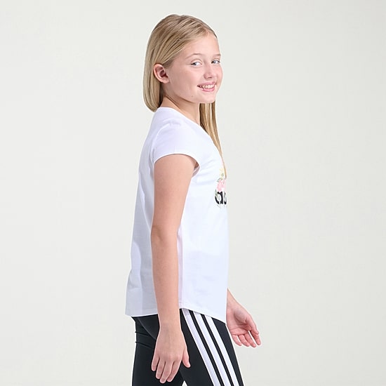 adidas Big Kid Girls Crew Neck Short Sleeve Regular Fit Graphic T-Shirt