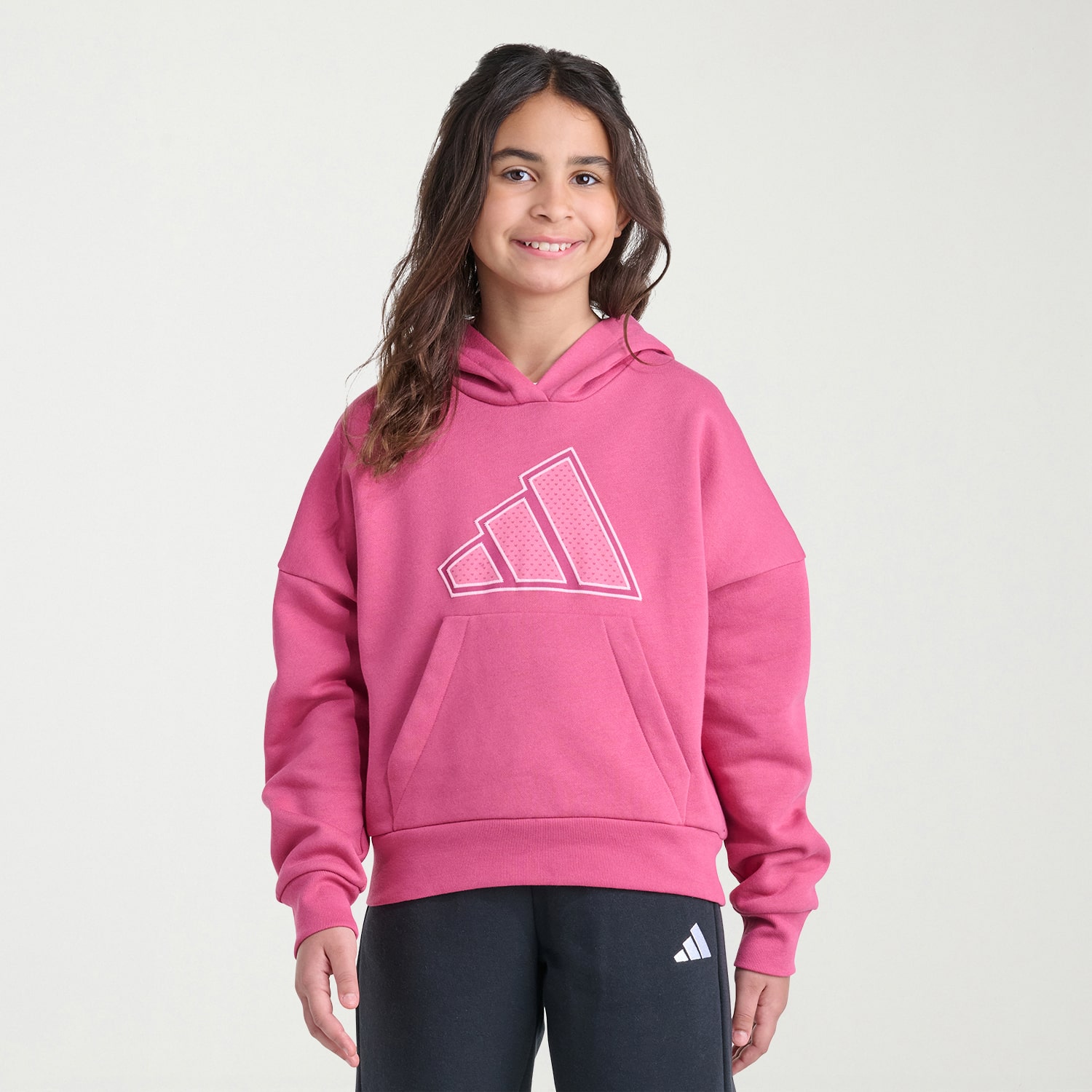 adidas Big Kid Girls Long Sleeve Fleece Active Hoodie