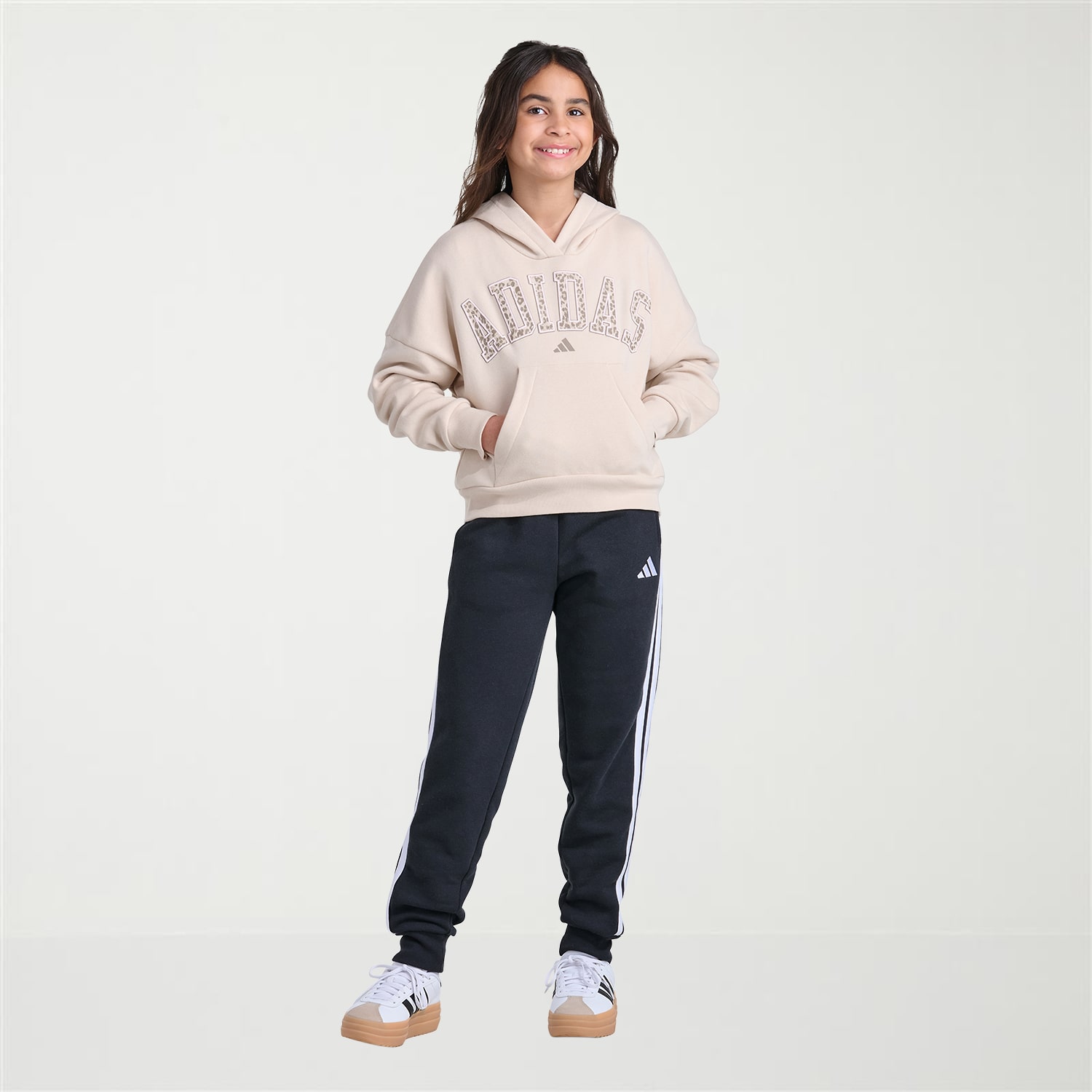 adidas Big Kid Girls Long Sleeve Fleece Active Hoodie