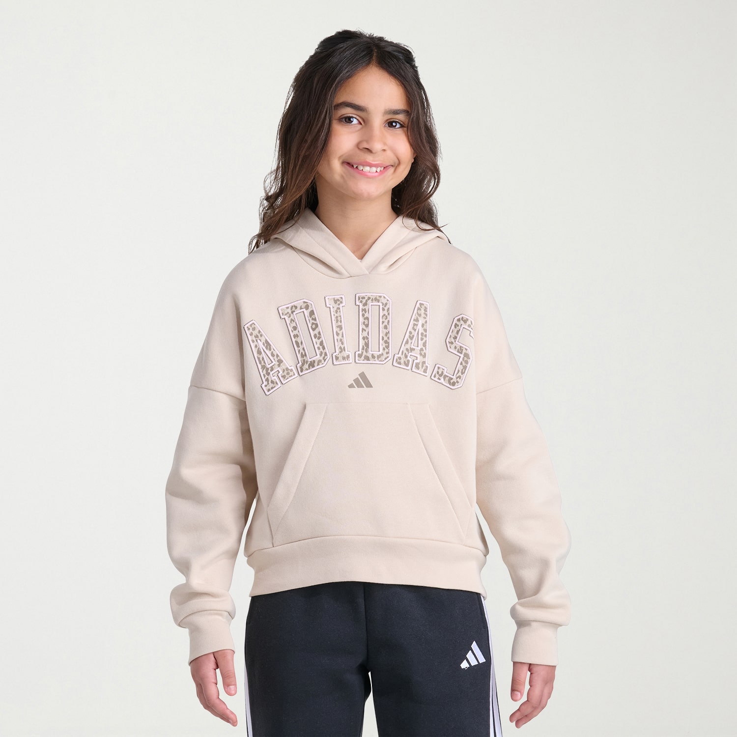 adidas Big Kid Girls Long Sleeve Fleece Active Hoodie